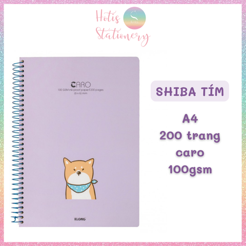 [HOTIS] Sổ lò xo đơn Caro A4 KLong 100gsm - 200/ 300 trang - MS590 & MS591