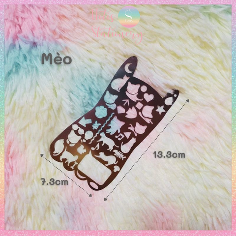 [HOTIS] Thước kim loại rỗng vẽ tranh họa tiết nghệ thuật siêu tiện lợi