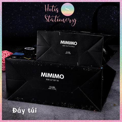 [HOTIS] Túi quà tặng hành tinh đen huyền bí có quai xách và tặng kèm ruy băng thắc nơ