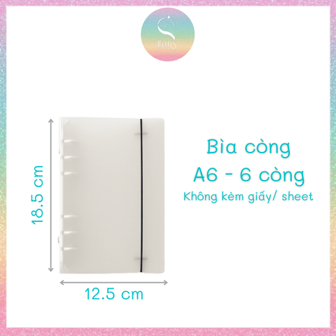 [HOTIS] White Binder - Bìa còng A6/ A5/ B5/ A4 (Không kèm giấy)