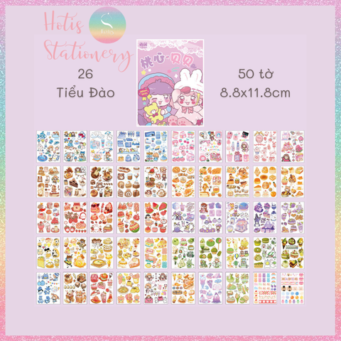 [HOTIS] 50 MẪU - Sticker dán sổ hoạt hình Colorful Dream - 50 tờ/ hộp
