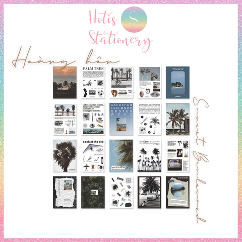 [HOTIS] Sổ sticker phong cảnh trang trí sổ làm bullet journal size A6 - 20 tờ