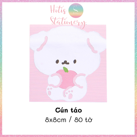 [HOTIS] [16 MẪU] Tệp 80 tờ giấy ghi chú tranh phong cảnh, giấy note hình thú đáng yêu - 8x8cm