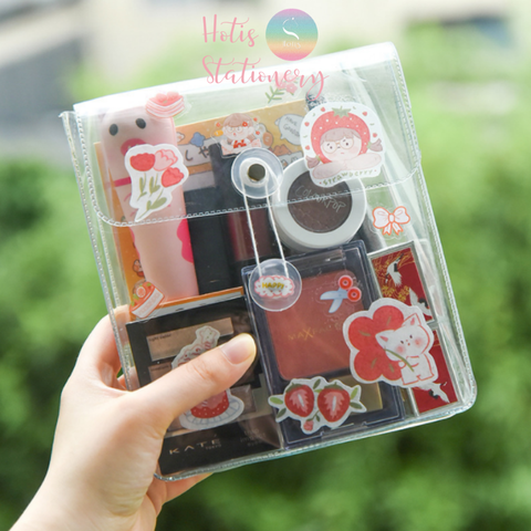 Túi đựng bút, dụng cụ học tập, mỹ phẩm PVC trong suốt siêu cute hotis-stationery