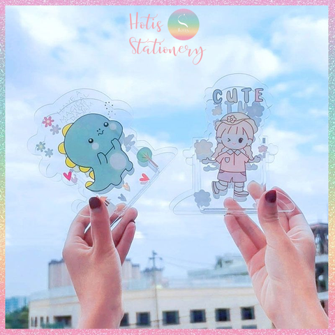 [HOTIS] Ống đựng bút acrylic trong suốt để bàn, hộp đựng cọ trang điểm - Nhiều hình dễ thương