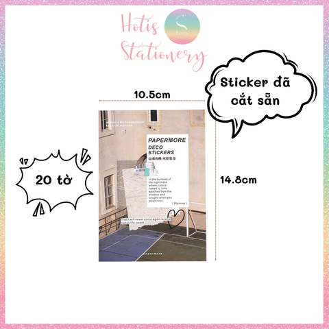 [HOTIS] Sổ sticker phong cảnh trang trí sổ làm bullet journal size A6 - 20 tờ