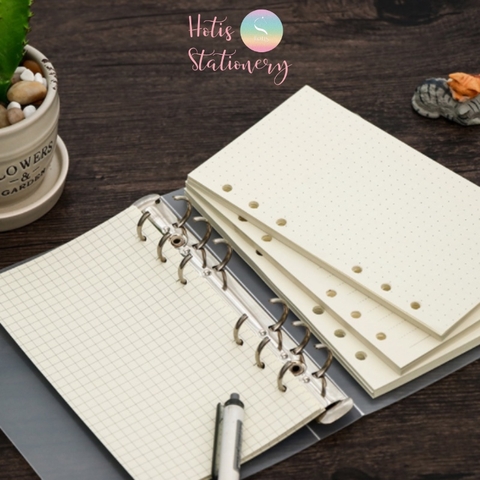 [HOTIS] Giấy refill bìa còng binder notebook A7/ A6/ A5/ B5/ A4