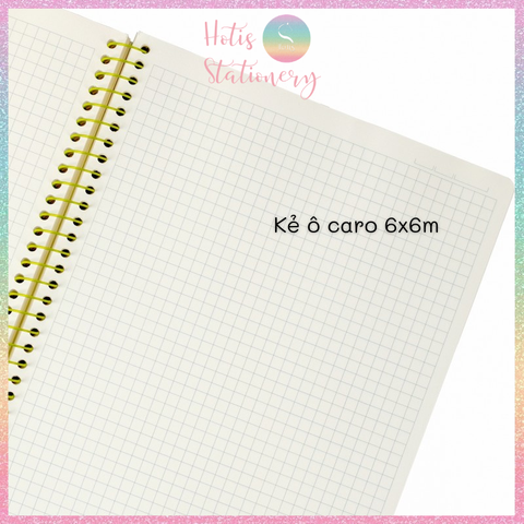 [HOTIS] Sổ lò xo đơn Caro A4 KLong 100gsm - 200/ 300 trang - MS590 & MS591