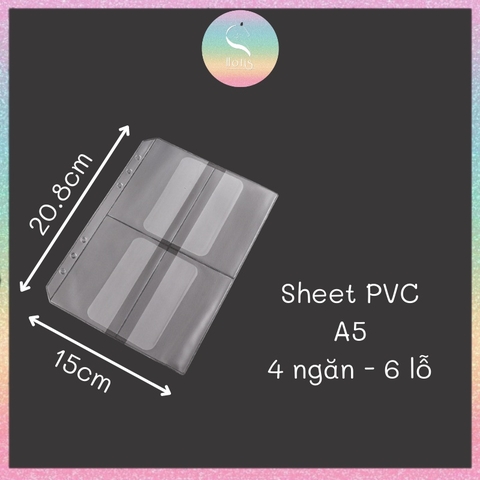 [HOTIS] Sheet PVC đựng card, sticker cho binder A7/ A6/ A5/ B5/ A4