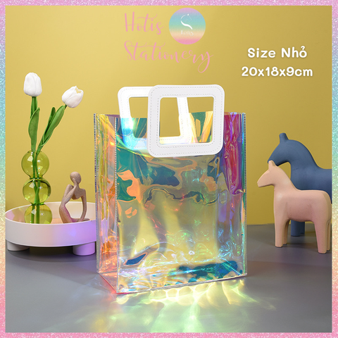 [HOTIS] Túi quà tặng cầm tay hologram bling bling hot trend - 2 size