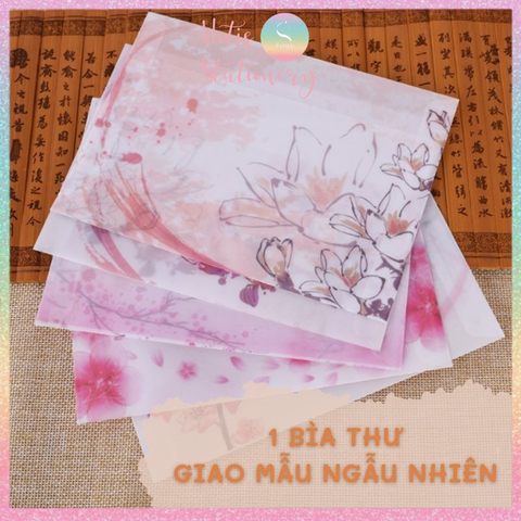 [HOTIS] Phong bì, bìa thư, bì thư giấy can tranh thủy mặc, cổ phong 12.5x17.5cm - Set 5 cái
