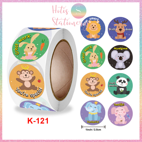 [HOTIS] Sticker Cuộn 500 Nhãn Dán Khen Thưởng Học Sinh - Tạo Động Lực, Kích Thích Học Tập, Phù Hợp Giáo Viên & Phụ Huynh