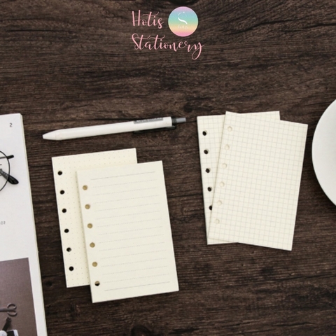 [HOTIS] Giấy refill bìa còng binder notebook A7/ A6/ A5/ B5/ A4