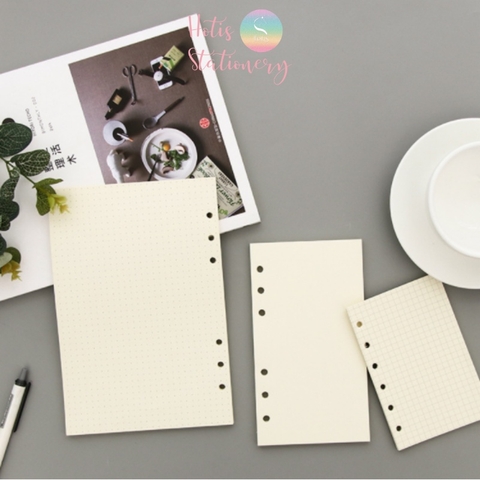 [HOTIS] Giấy refill bìa còng binder notebook A7/ A6/ A5/ B5/ A4