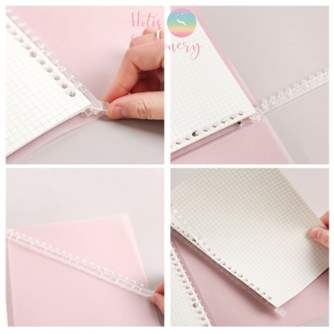 [HOTIS] Binder A5/ B5 bìa còng nhiều màu có dây nơ - Kèm 30 tờ giấy