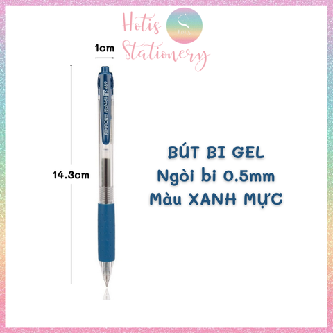 [HOTIS] Bút bi gel 0.5mm, bút bi bấm gel viết êm và mượt - 4 màu