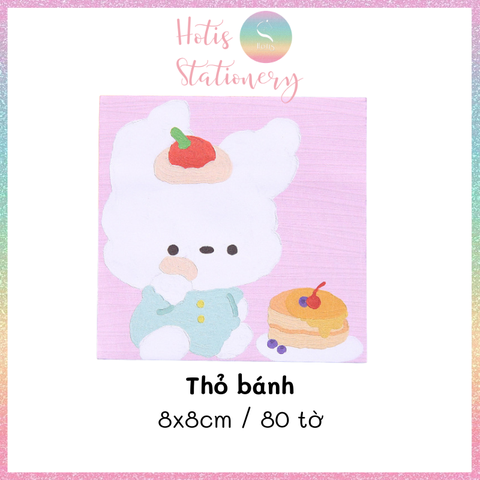 [HOTIS] [16 MẪU] Tệp 80 tờ giấy ghi chú tranh phong cảnh, giấy note hình thú đáng yêu - 8x8cm