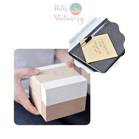 [HOTIS] Giấy ghi chú, giấy note basic trơn - Kraft/ Trắng ngà - 270 tờ