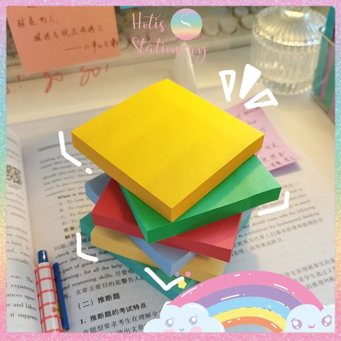 [HOTIS] Tệp 90 tờ giấy note, giấy ghi chú Post-it 3M có keo dính, nhiều màu - 7.6x7.6cm