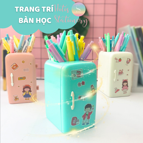 Ống đựng bút tủ lạnh trang trí bàn học thiết kế mới lạ độc đáo hotis-stationery