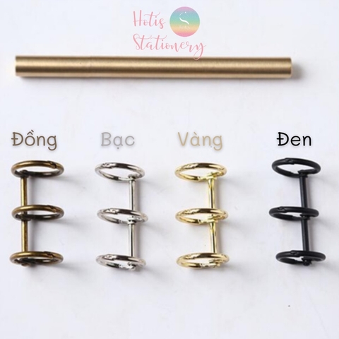 Còng rời 3 còng bằng kim loại dùng cho giấy refill làm sổ Hotis Stationery