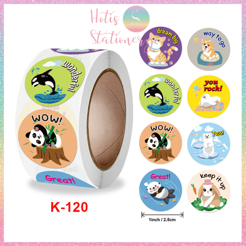[HOTIS] Sticker Cuộn 500 Nhãn Dán Khen Thưởng Học Sinh - Tạo Động Lực, Kích Thích Học Tập, Phù Hợp Giáo Viên & Phụ Huynh