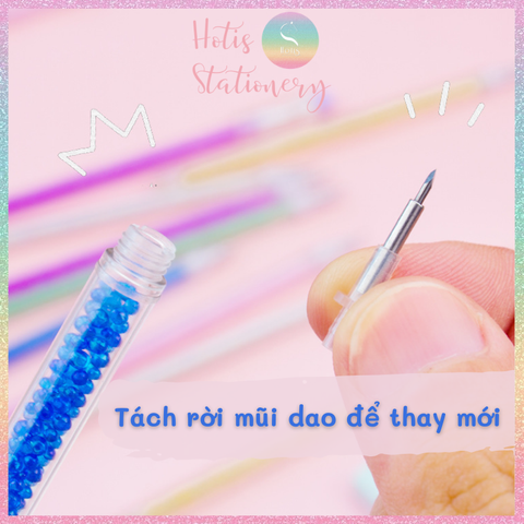 [HOTIS] 18 MÀU - Bút khắc họa tiết trên giấy/ sticker thân bút trang trí hạt màu xinh xắn