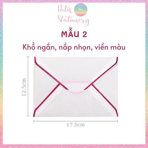 [HOTIS] Set 10 cái Bìa thư giấy can trong suốt đựng thư, thiệp cưới, card, voucher