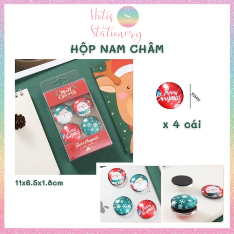 [HOTIS] Bộ Quà tặng VPP Giáng Sinh - Combo kẹp giấy, kẹp bướm, đinh ghim, nam châm, đồ bấm kim và kim bấm