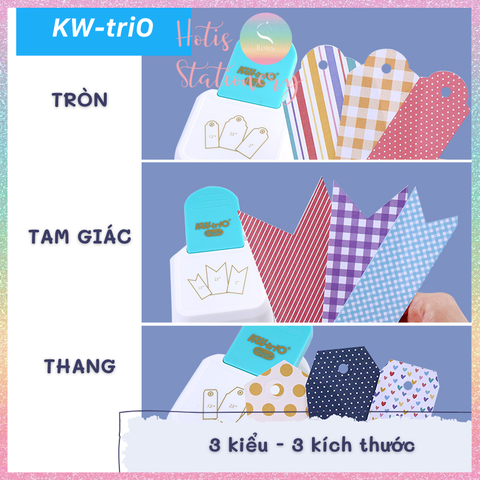 [HOTIS] Dụng cụ bấm tag KW-triO Playful 3in1 cắt giấy thủ công DIY chuyên làm tag/ bookmark/ thiệp