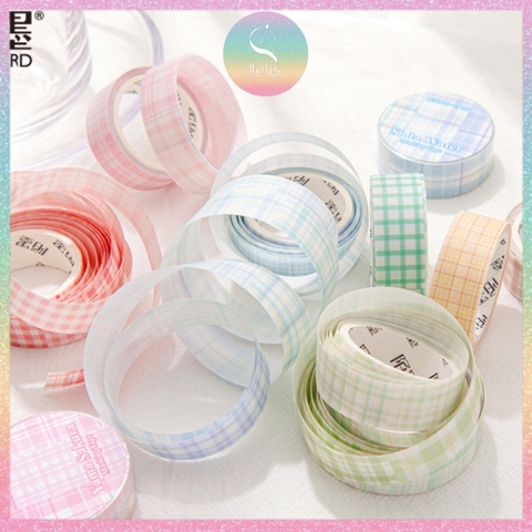 [HOTIS] Washi cuộn caro tape màu pastel tinh tế - Dài 3m