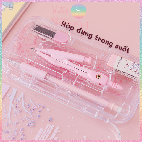 [HOTIS] Bộ compa thước kẻ 8 món màu pastel cực xinh