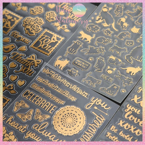 [HOTIS] Twinkle sticker vintage, nhãn dán ánh vàng lấp lánh, phong cách cổ điển