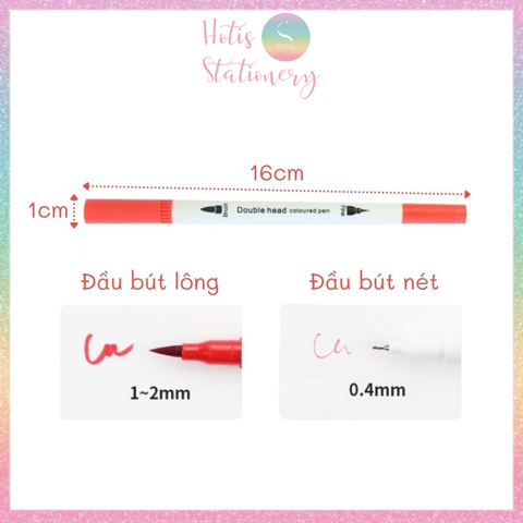 [HOTIS] Bút lông hai đầu tô màu vẽ tranh gốc nước viết calligraphy Double Head- Bộ 60/80/100/120 màu