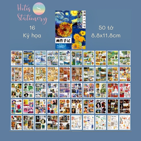 [HOTIS] 50 MẪU - Sticker dán sổ hoạt hình Colorful Dream - 50 tờ/ hộp