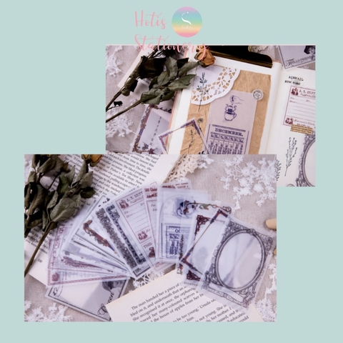 [MIX MẪU] Giấy nền vintage họa tiết khung hoa văn retro - 45 tờ