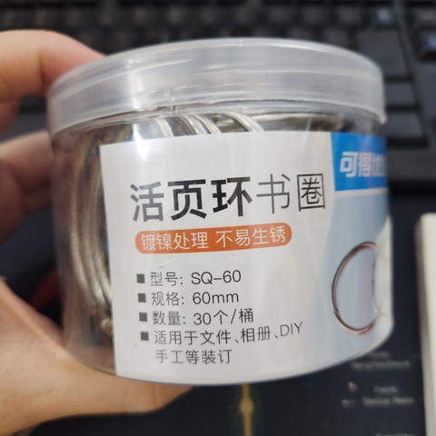 [HOTIS] 1 hộp Khoen tròn làm flashcard, đóng gáy, khoen còng inox