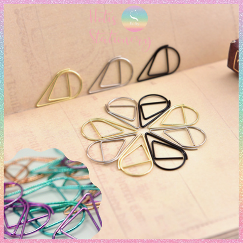 [HOTIS] Set 10 cái Kẹp giấy kim loại hình giọt nước kẹp thiệp cưới, thư mời, thiệp sinh nhật