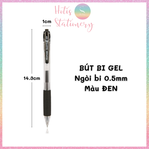 [HOTIS] Bút bi gel 0.5mm, bút bi bấm gel viết êm và mượt - 4 màu