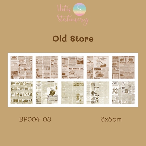 [HOTIS] Set giấy nền retro vintage họa tiết báo cũ chữ Tiếng Anh - 60 tờ