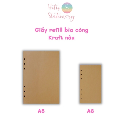 [HOTIS] Giấy refill bìa còng binder notebook A7/ A6/ A5/ B5/ A4