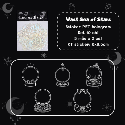 [HOTIS] Sticker chai lọ trong suốt ánh hologram kính vỡ trang trí thiệp, postcard, card idol, điện thoại, bullet journal DIY