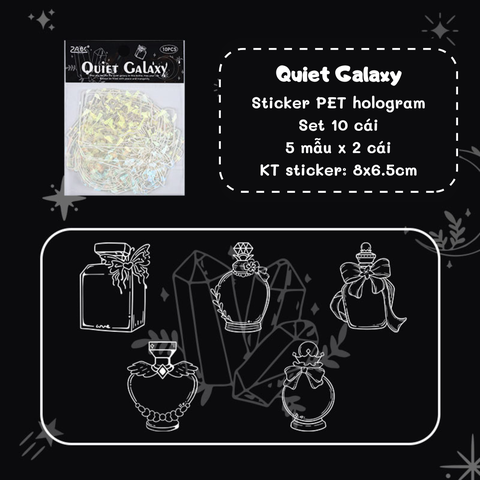 [HOTIS] Sticker chai lọ trong suốt ánh hologram kính vỡ trang trí thiệp, postcard, card idol, điện thoại, bullet journal DIY