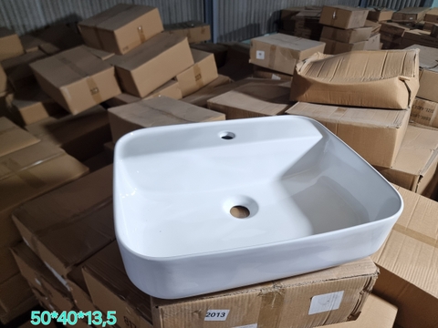 CS-2013 Chậu sứ bàn đá trắng