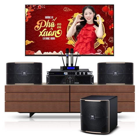 Dàn karaoke JBL LA50-1( loa JBL Pasion 12 + sub Pasion 12 SP + đẩy CPD 2600 + vang KX180A + micro VM200 )