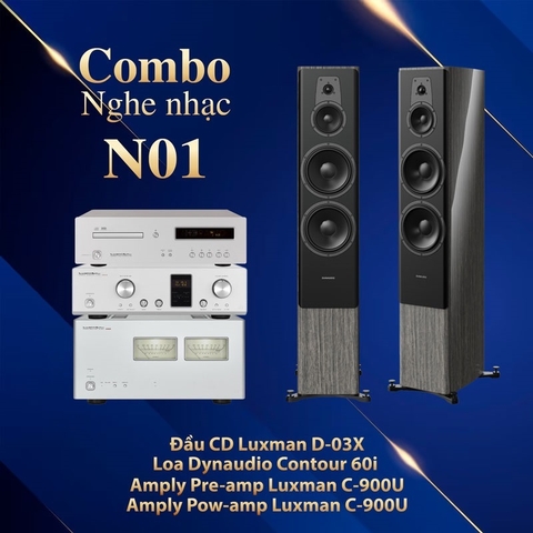 Dàn nghe nhạc N01 (Đầu CD Luxman D-03X + Dynaudio Contour 60i +Pre-amp Luxman C-900U +  Pow-amp Luxman M-900U)