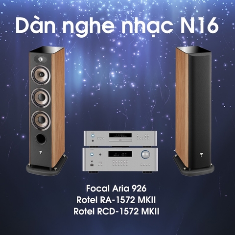 Dàn nghe nhạc N16 (Focal Aria 926 + Rotel RA-1572 MKII + Rotel RCD-1572 MKII)