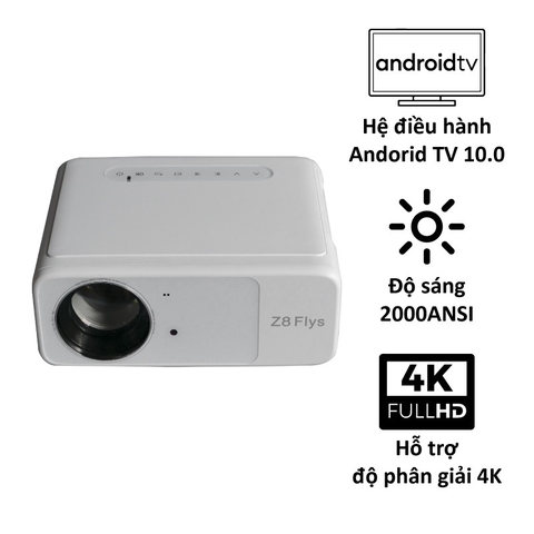 Máy chiếu Z8 Flys hệ điều hành Andorid TV, LED 2000 ANSI Lumen