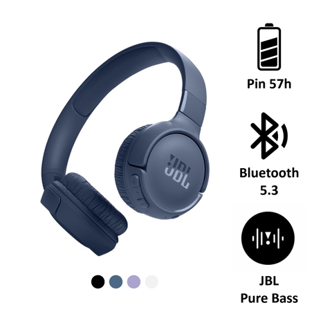 Tai nghe JBL Tune 520BT, pin 57h, kết nối Bluetooth 5.3