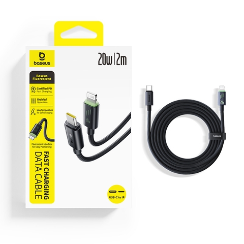 Cáp Sạc Nhanh Baseus Dòng Huỳnh Quang Cho iPhone/iPad, Dây Dài 1m 2m Tiện Dùng